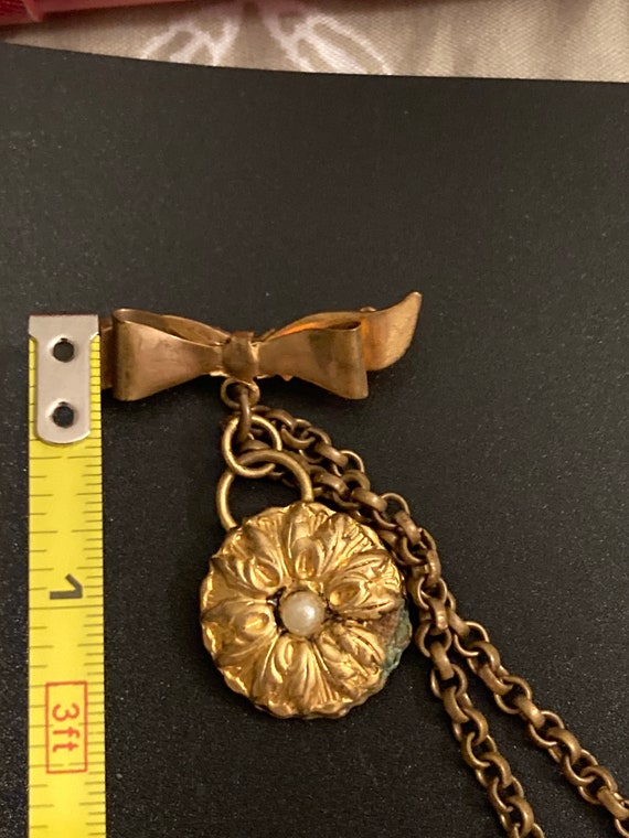 Antique Victorian sweater clip locket, antique ea… - image 5