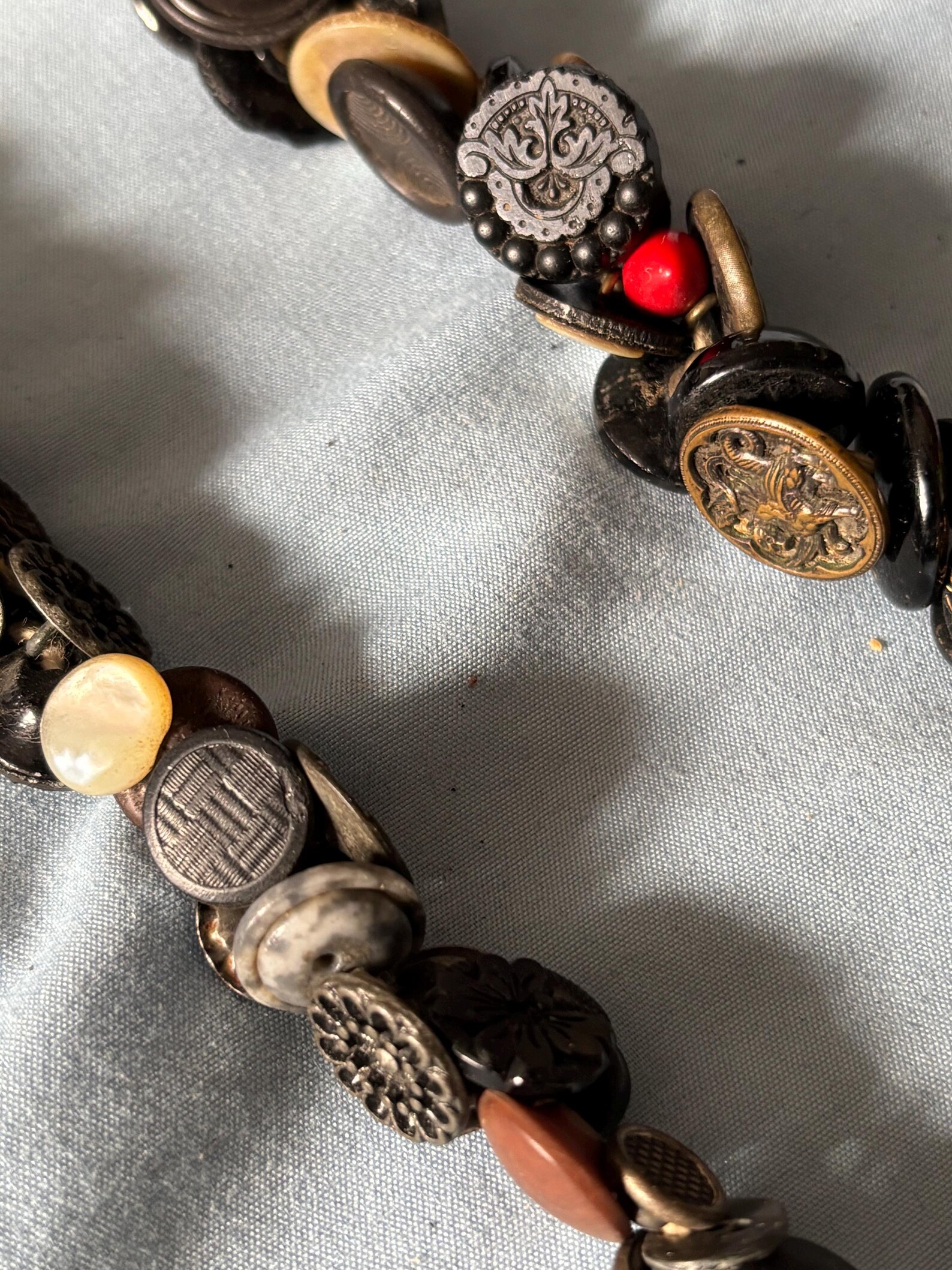 Rare 19th Century Charm String Button Necklace - Rare Victorian ...