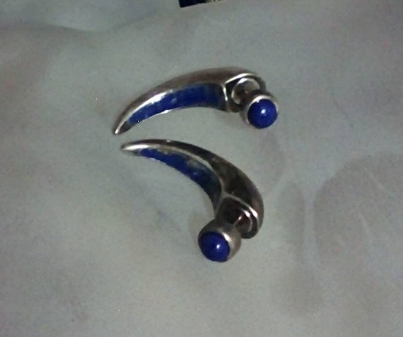 Pamela Love Sterling Lapis Lazuli Pierced Claw Earrings Pamela Love Eagles Talon Earrings Set Pair RARE Vintage Approx 1 Etsy