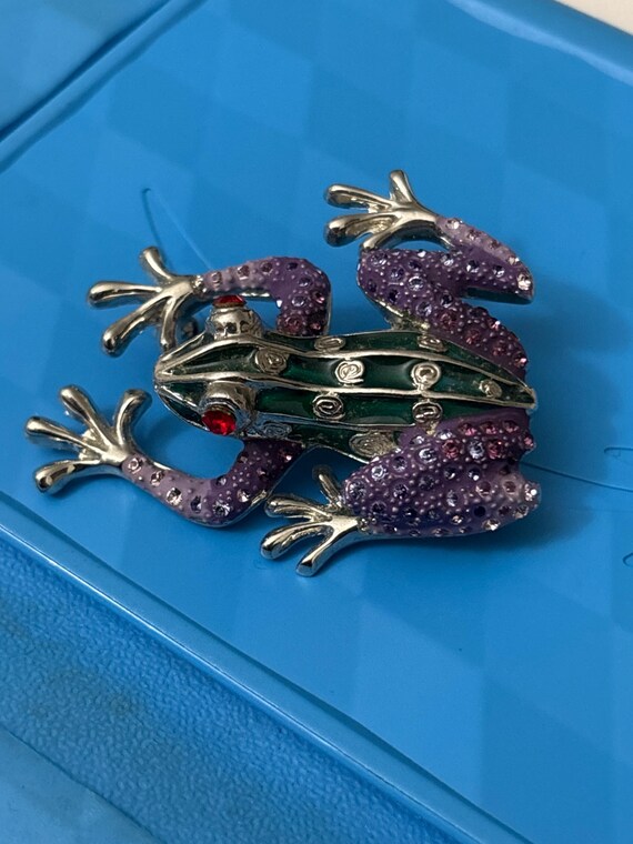 Unique Ruby Eyed Crystal Rhinestone Frog Prince P… - image 5