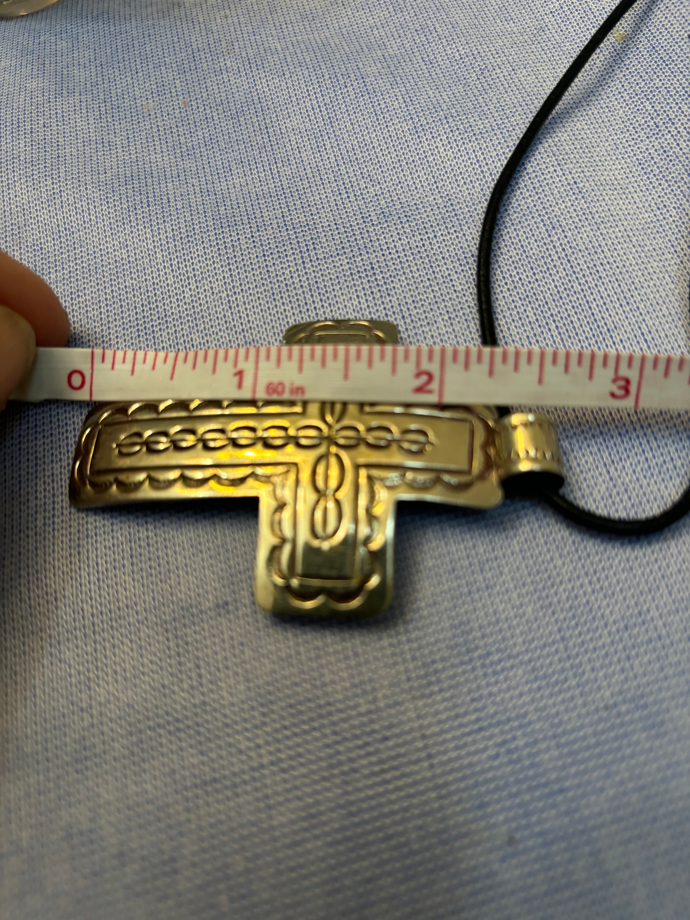 Alpaca Cross Vintage Alpaca Silver Cross, Vintage Alpaca Southwestern Embossed Cross ...