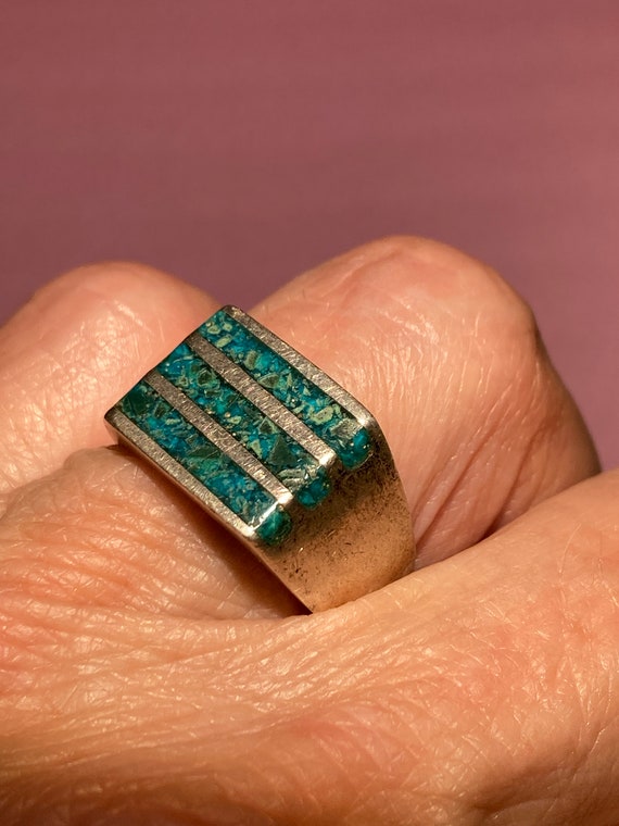 Vintage Sterling Silver Turquoise Mexico Ring SZ 8