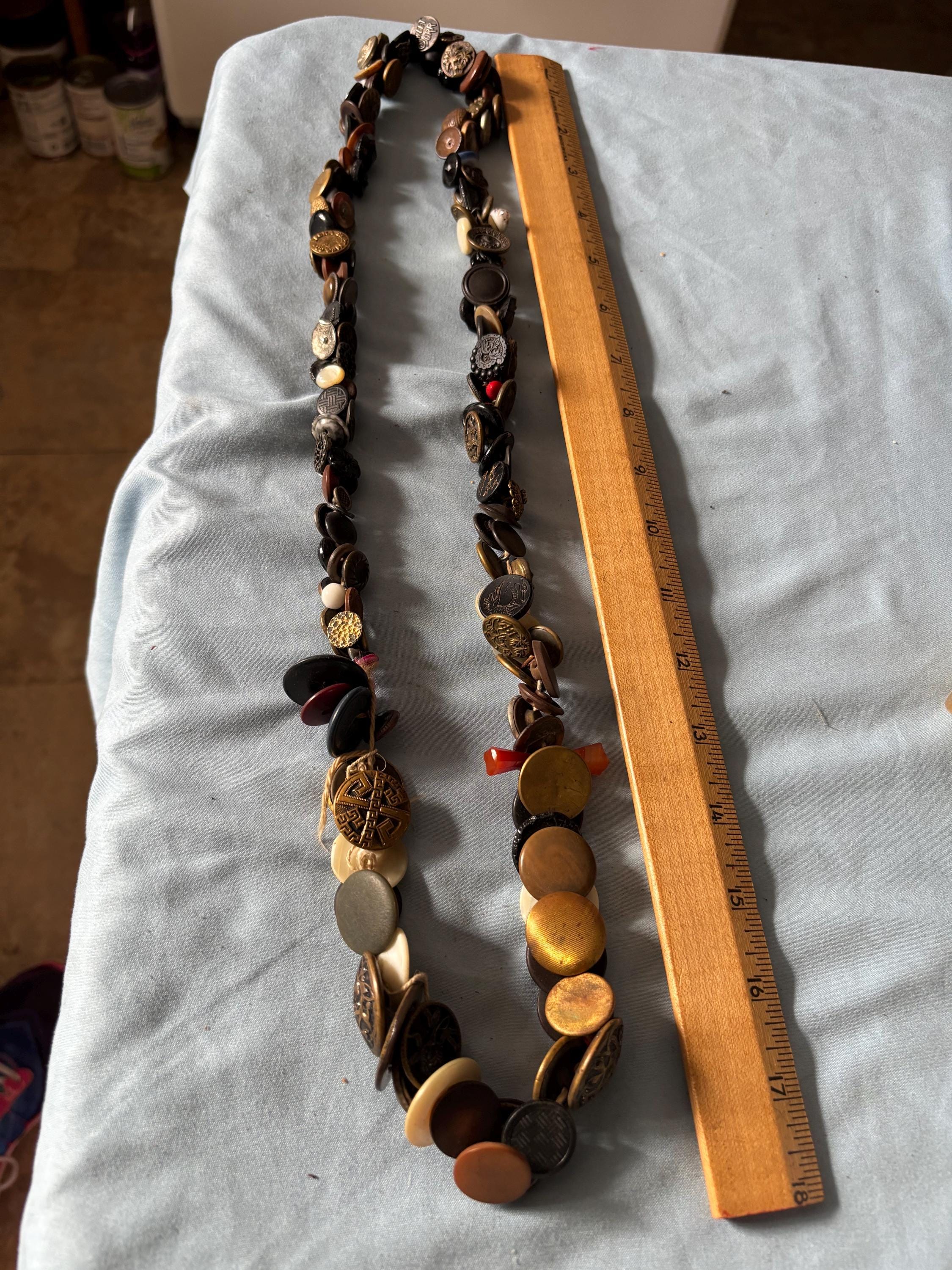 Rare 19th Century Charm String Button Necklace - Rare Victorian ...
