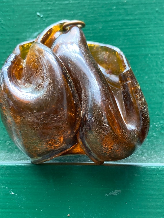 Vintage sculpted amber modern art brooch, MCM amb… - image 7