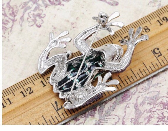 Unique Ruby Eyed Crystal Rhinestone Frog Prince P… - image 4