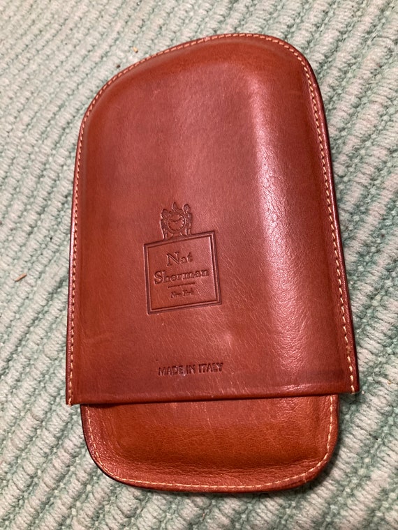 Nat Sherman cigar case, leather cigar case, desig… - image 2