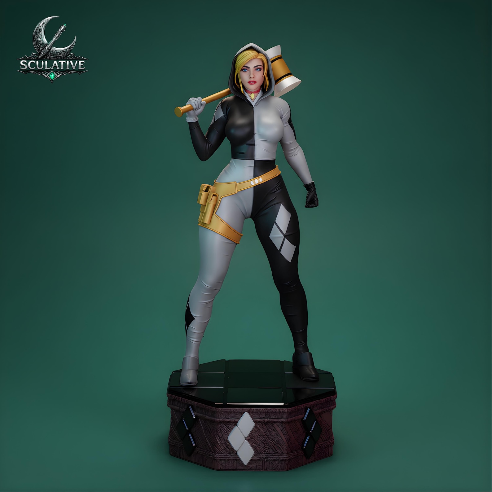Femme Fatale STL File | Dual Tone Vigilante Girl Statue | 3D Printable ...