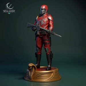 High detail Crimson Guard statue STL non supported 3D print model