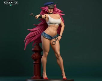 ポイズンSTLファイル マルチスケール | 女性ファイター像 3Dプリント | 高精細STL