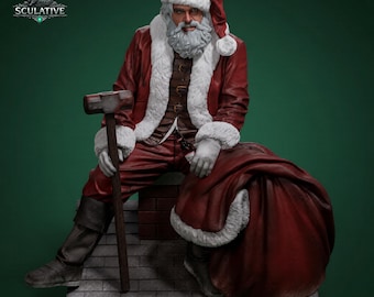 Weihnachtsmann STL-Datei für 3D-Druck - Mehrere Miniatur-Weihnachtsfigur Statue - Harzmodell STL