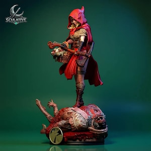 Presupported hooded warrior 3D print model with detailed monster base