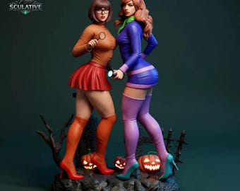 Figurka Mystery Girl Duo STL | Modelki w stylu retro detektywistycznym do druku 3D