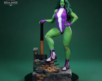 ガンママッスルウーマンSTLファイル｜強い女性ヒーロー像｜3Dプリント可能なフィギュア｜レジンプリンターモデル｜