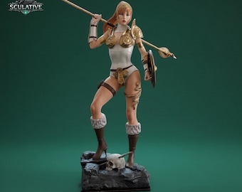 Teela STL File für 3D Druck - 1:6 Fantasy Kriegerin Statue – Heldin Figur Modell – High Detail Resin STL Download