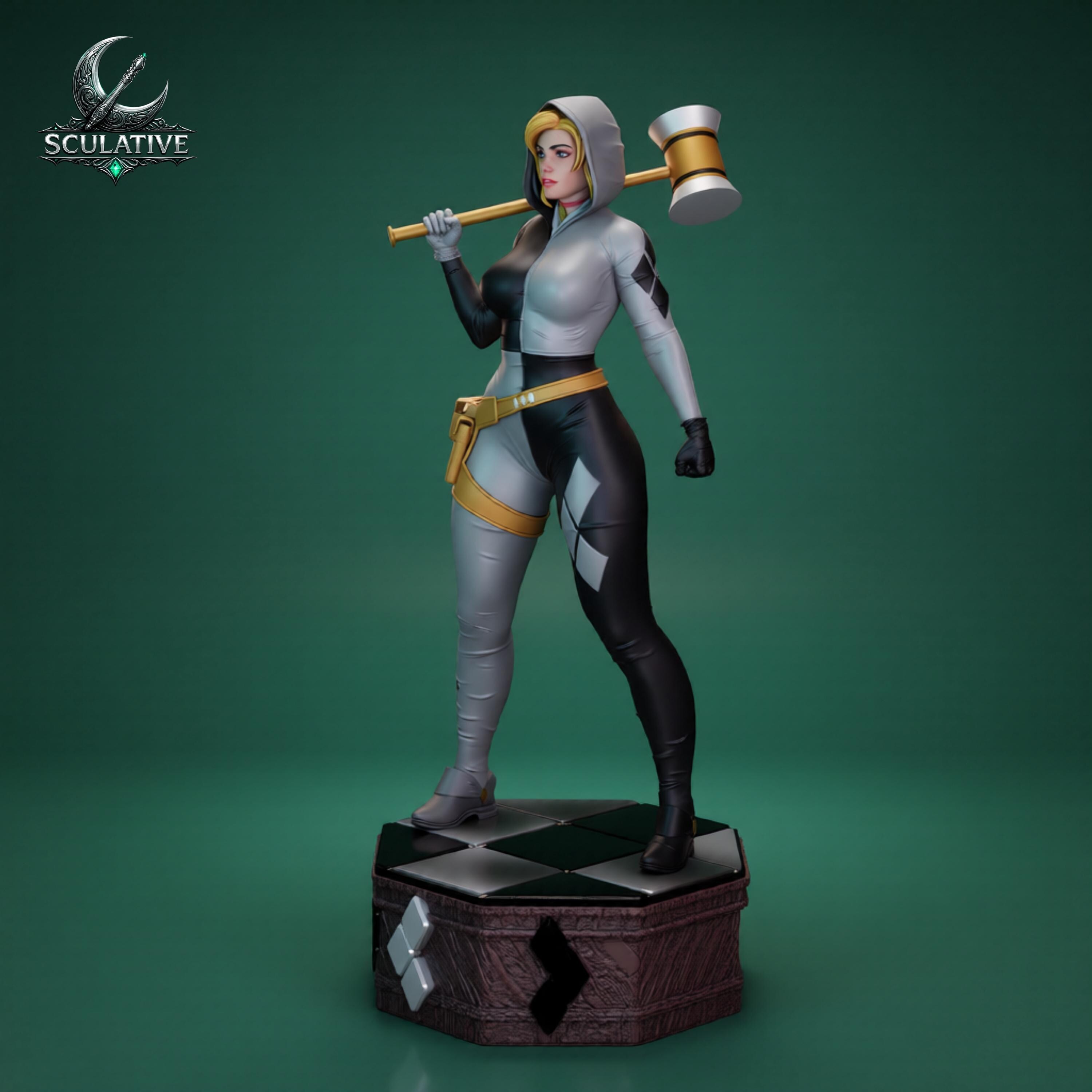 Femme Fatale STL File | Dual Tone Vigilante Girl Statue | 3D Printable ...