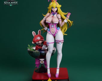 Blonde Prinzessin Bunny Girl STL-Datei | Fantasy Royal Waifu Statue | Niedliches Sexy weibliches Charaktermodell | 3D Print Abbildung |