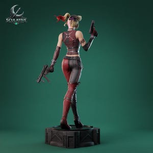 Crazy Clown Girl STL Datei für 3D Druck - 1: 6 Bösewicht Statue - Comic Style Figur - Harz STL Digital Download Bild 6