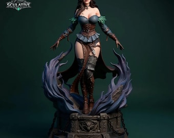 Yennefer of Vengerberg 3D STL | The Witcher Sorceress Statue | Fantasy Resin Print Figure