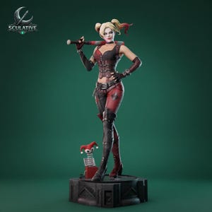 Crazy Clown Girl STL Datei für 3D Druck - 1: 6 Bösewicht Statue - Comic Style Figur - Harz STL Digital Download Bild 4