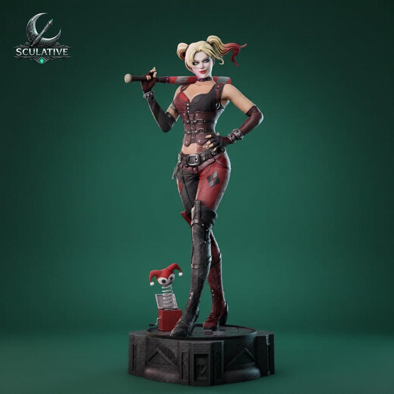 Crazy Clown Girl STL Datei für 3D Druck - 1: 6 Bösewicht Statue - Comic Style Figur - Harz STL Digital Download Bild 4