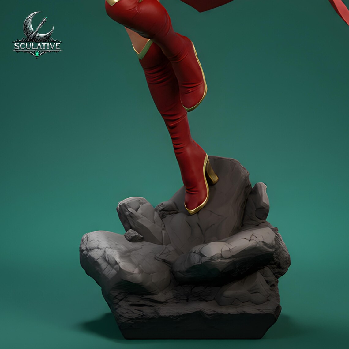 Flying Heroine STL File for 3D Printing – 1:6 Scale Female Superhero ...