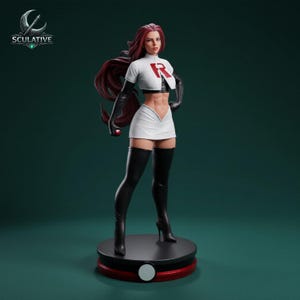 Jessie Pokemon STL file anime female character statue for 3D printing