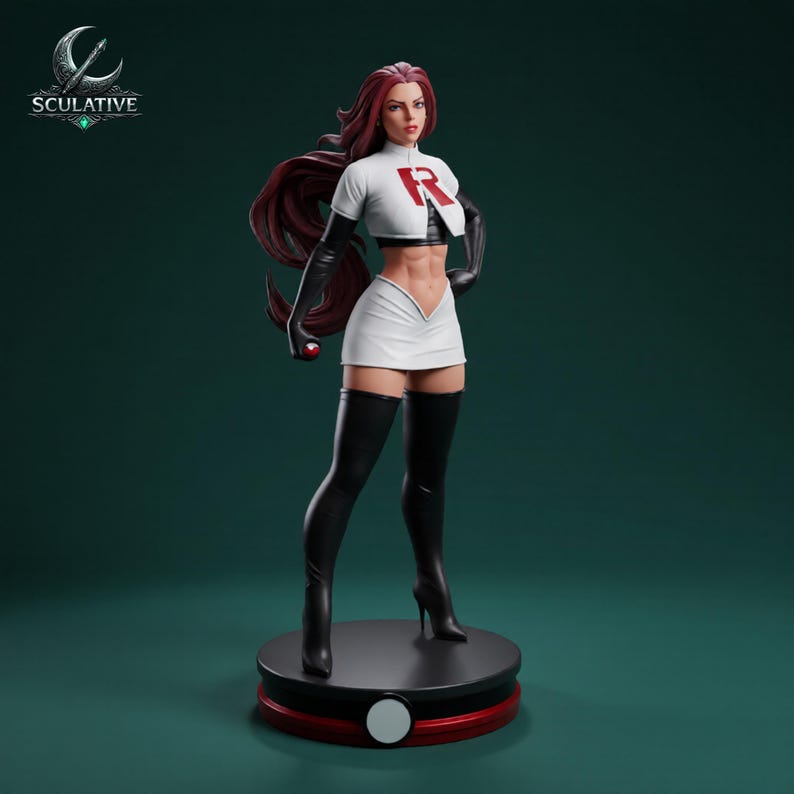 Jessie Pokemon STL file anime female character statue for 3D printing