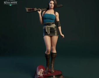 Jill Valentine STL-Datei Mehrere Skala | Survival Horror Weibliche Statue 3D Druck | High Detail Game STL