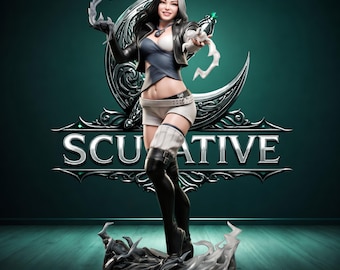 Luna Snow 3D-Druck-STL-Datei, weibliche Superheldenfigur, Maßstab 1:6, 2 Modelle