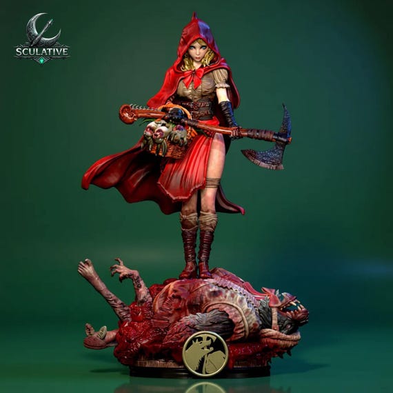 Dark Fairy Hood Huntress STL Figure 160mm | Fantasy Female Warrior 3D Print Model | Presupported & Unsupported