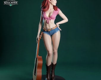 Sexy Cowgirl Girl STL-Datei für 3D-Druck | Mehrere Skala weibliche Figur | Harzmodell | NSFW Version | Digitaler Download