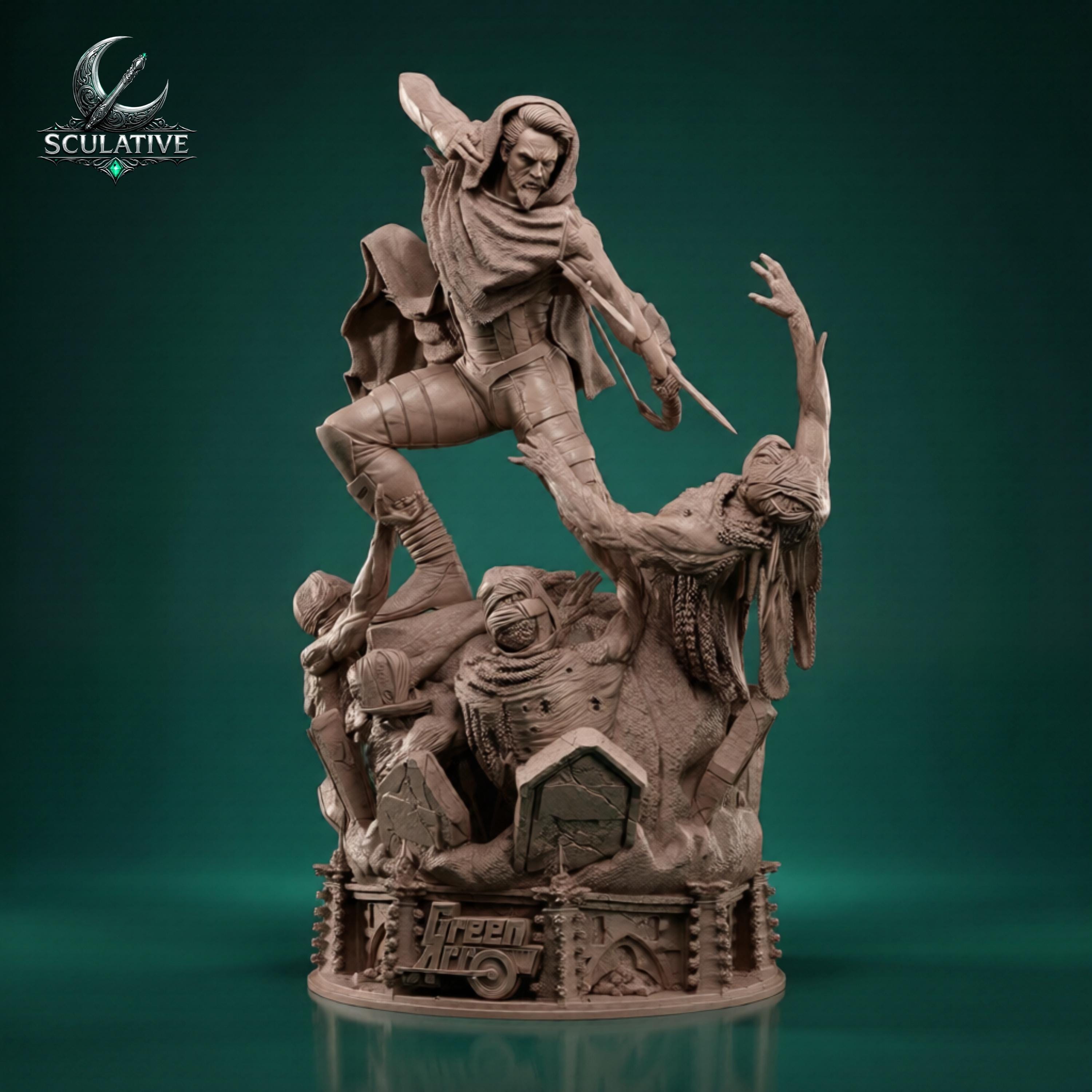 Undead Hunter Archer STL File | Dark Fantasy Vigilante Statue | 3D ...