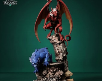 Fantasy Gargoyle STL Datei, Monster Kreatur 3D Druck Modell, Harz Miniatur, Sammler Statue