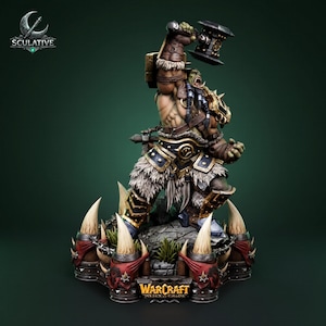 Orc Warchief STL File for 3D Printing | Fantasy Male Resin Statue | Epic Collectible Figure | Garage Kit | 3D Print Model