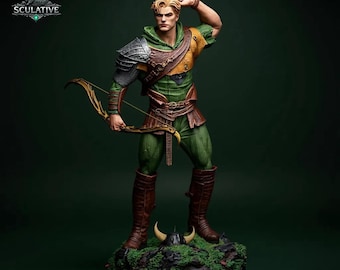 Hank Archer Held 3D STL | Fantasy Waldläufer Statue | D&D Inspiriert Kunstharz Druck Figur 1:6