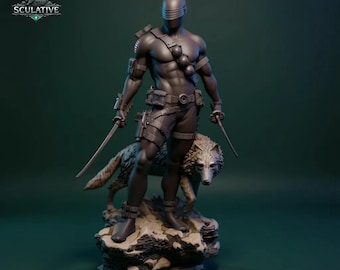 Schlangenaugen STL-Datei Maßstab 1:6 | Ninja Kriegerin Statue 3D Druck | Actionfigur Charakter STL | Sofort Download