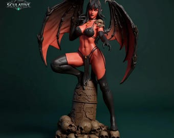 Purgatori STL-Datei Maßstab 1:6 | Dark Fantasy Dämon Statue 3D Druck | Pin-Up weiblicher Charakter STL