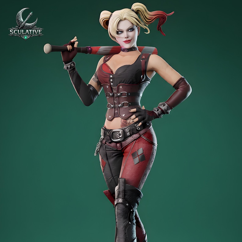 Crazy Clown Girl STL Datei für 3D Druck - 1: 6 Bösewicht Statue - Comic Style Figur - Harz STL Digital Download Bild 11