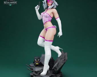 Bunny Mask Vigilante STL-Datei | Sexy Comic Statue | 3D Druckbare Figur | Harz Drucker Modell | 1:8 Maßstab STTL
