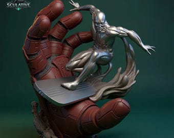 Silver Surfer STL-Datei Maßstab 1: 6 | Superheld Statue 3D Druck | High Detail Cosmic Character STL | Sofort Download