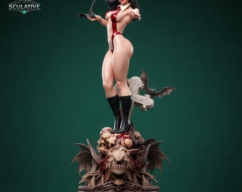 ダークヴァンパイアの3Dプリント用STLファイル｜女性ホラーレジンスタチュー｜ゴシックコレクタブルフィギュア｜ガレージキット｜3Dプリントモデル