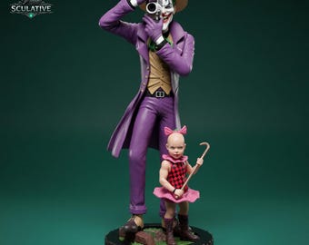 ピエロ写真家悪役の3Dプリント用STLファイル、1/6スケール樹脂製スタチューモデル、サポート材付き3Dプリントファイル