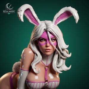 Mystic Bunny Female STL-bestand voor 3D-printen, harsbeeldje op schaal 1:6, niet-ondersteunde 3D-printbestanden, digitale download