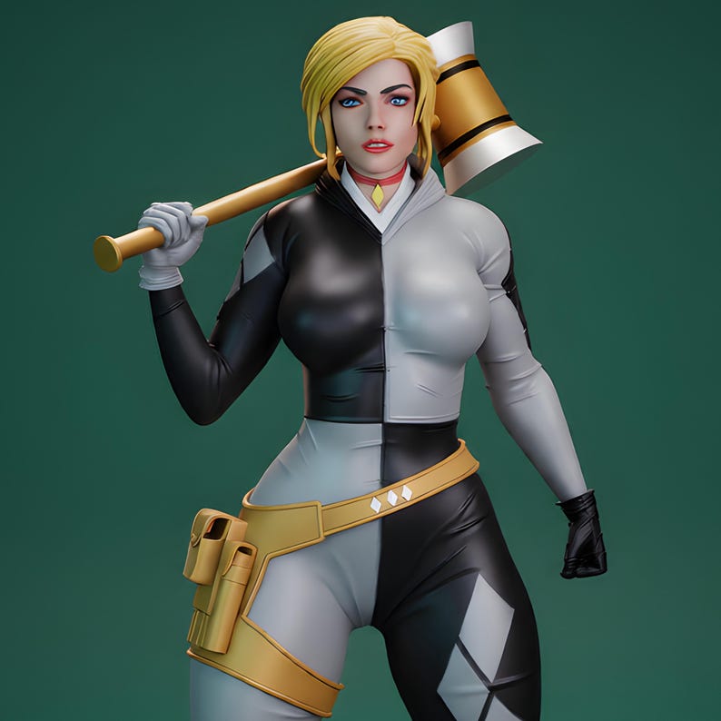 Femme Fatale STL File | Dual Tone Vigilante Girl Statue | 3D Printable ...