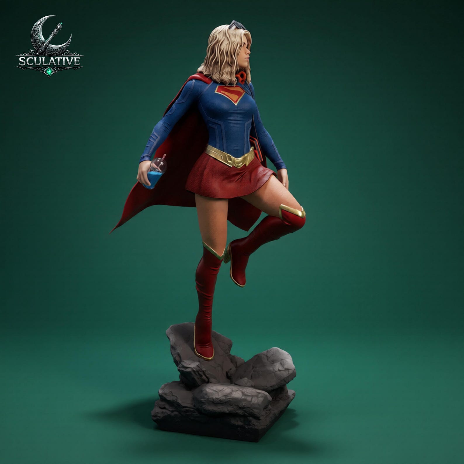 Flying Heroine STL File for 3D Printing – 1:6 Scale Female Superhero ...