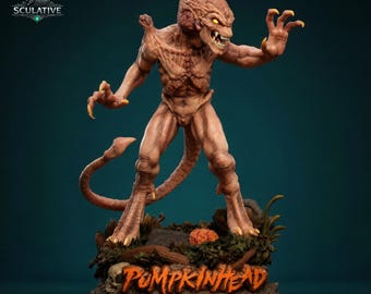 Kürbiskopf STL-Datei für 3D-Druck, Horror Monster-Harz-Statue, Kreatur Sammelfigur, 180 mm Display-Modell