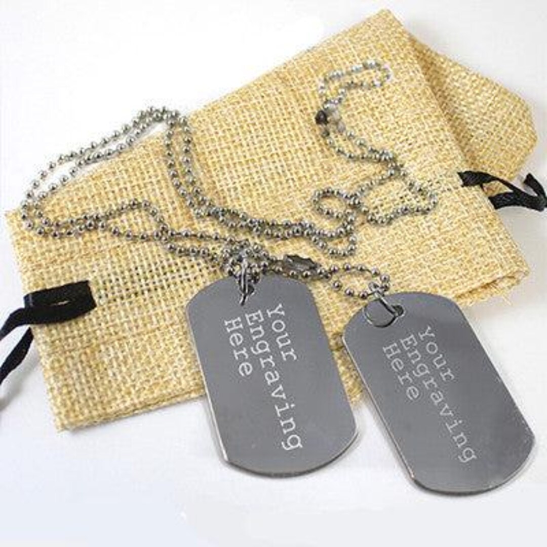 Military Dog Tag Necklace - Custom Engraved Metal Pendant - Etsy