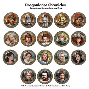 Pacchetto esteso di Dragonlance Heroes - 36 gettoni VTT per Roll20 Foundry Fantasy Grounds / gettoni digitali D&D