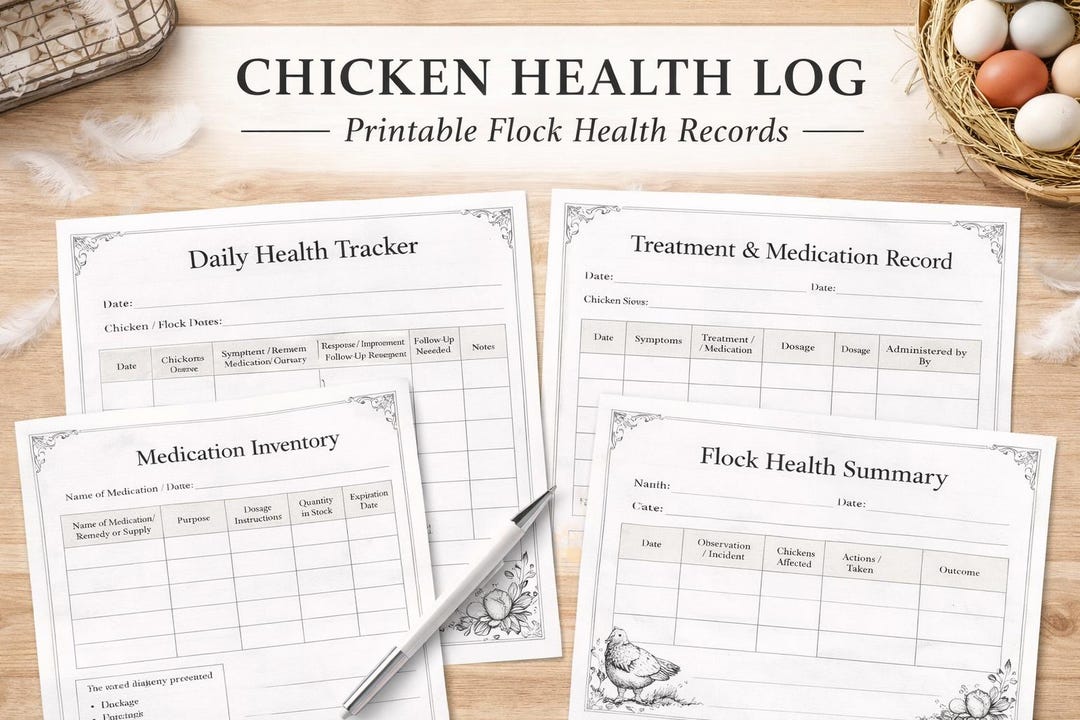 Chicken Health Log Printable | Flock Treatment & Medication Tracker ...