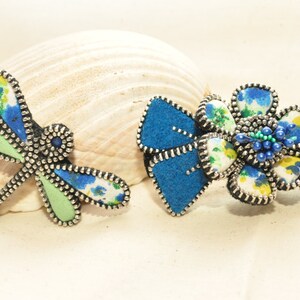 Jewelry set woman gift Hair clip gift for woman Felt flower hair stick Zipper dragonfly felt brooch Romantic hair accessories Pin woodland